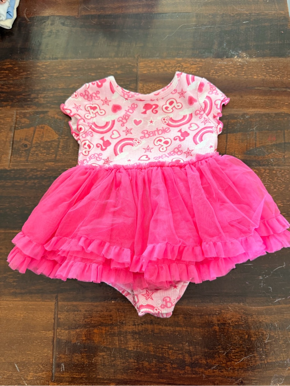 👚CLOSET CLEAN OUT SALE👖Barbie Pink Graphic Tutu Bodysuit 24M